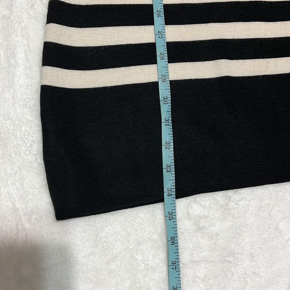 LOFT Long Sleeves Back Button Sweater Dress Striped Black - Picture 3 of 10